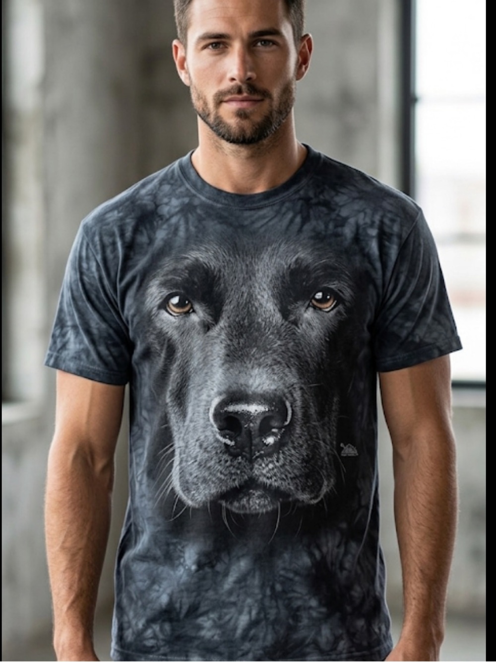 Black Dog Face Labrador T-Shirt Men’s Size Small